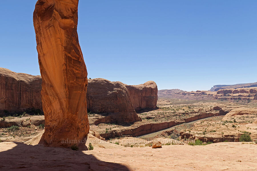 Corona Arch's leg & the Colorado River Valley [Corona Arch Trail, Moab, Grand County, Utah]