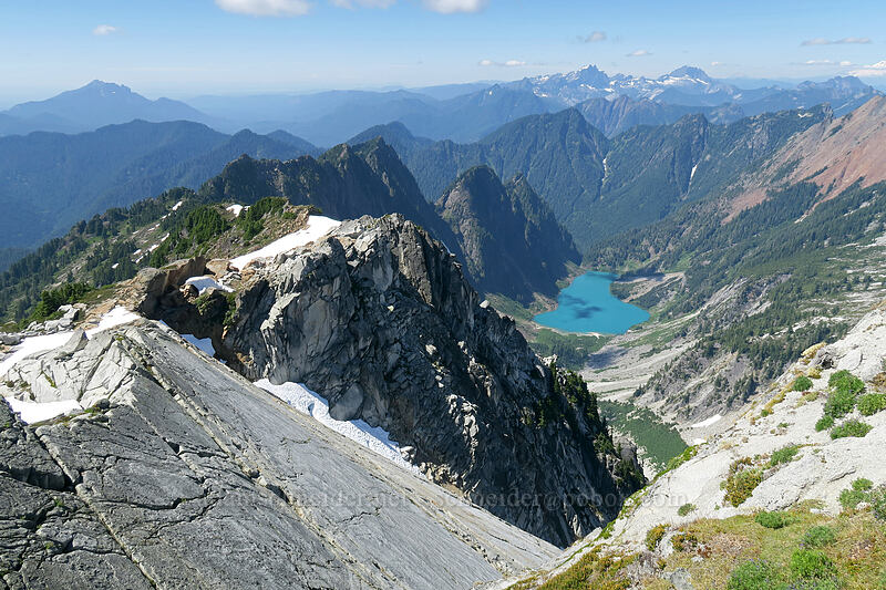 slab on the north side of Vesper Peak [Vesper Peak summit, Mount Baker-Snoqualmie National Forest, Snohomish County, Washington]