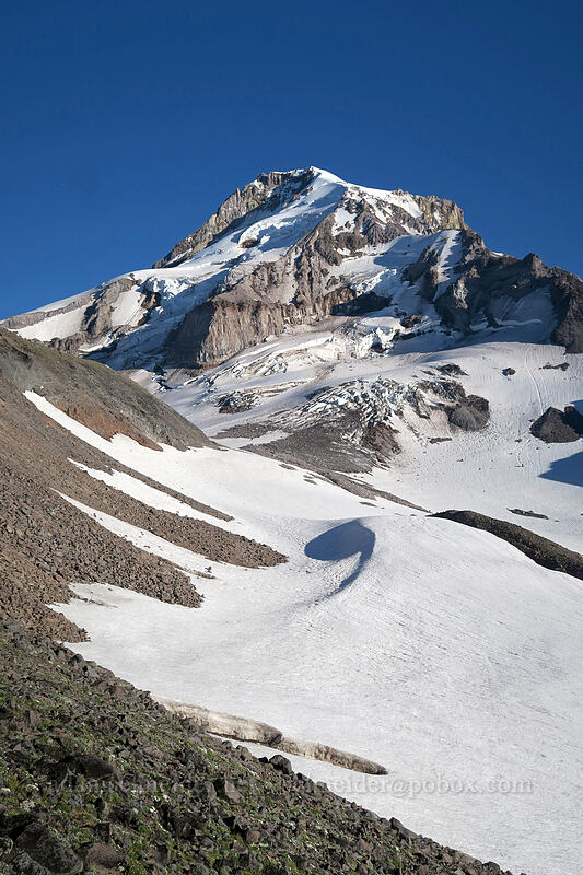 Mount Hood & Ladd Glacier [below Barrett Spur, Mt. Hood Wilderness, Hood River County, Oregon]