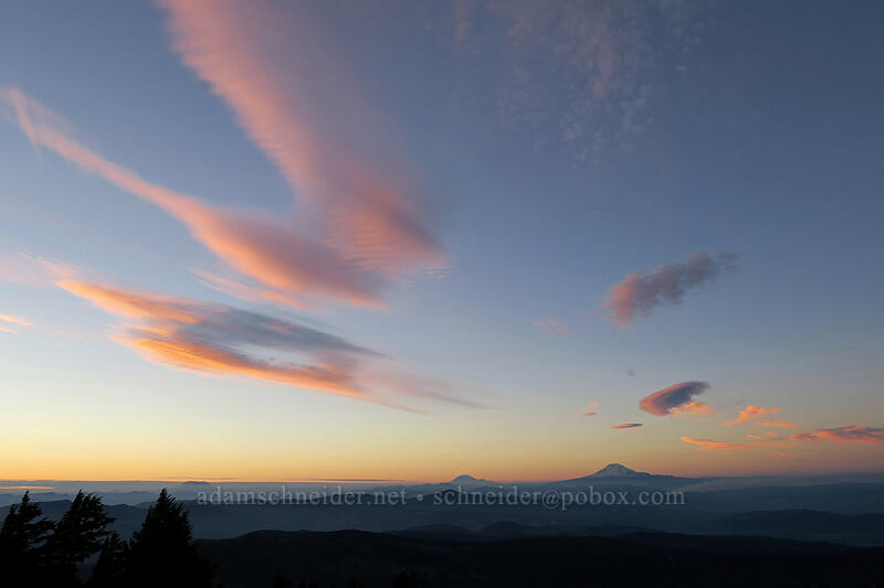 sunset clouds [above Dollar Lake, Mt. Hood Wilderness, Hood River County, Oregon]