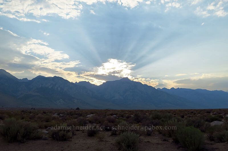 sunset over Lone Pine Peak [Horseshoe Meadows Road, Inyo County, California]