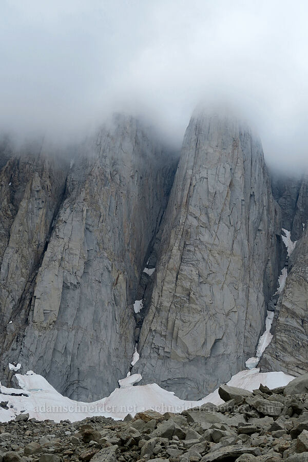 storms lowering onto Crooks Peak & Keeler Needle [Mt. Whitney Mountaineer's Route, John Muir Wilderness, Inyo County, California]