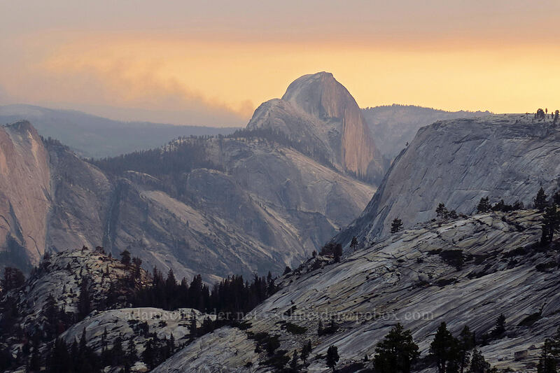 Half Dome & smoke [Olmsted Point, Yosemite National Park, Mariposa County, California]
