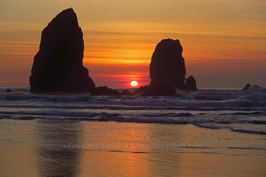 The Needles at sunset [Cannon Beach, Clatsop County, Oregon]