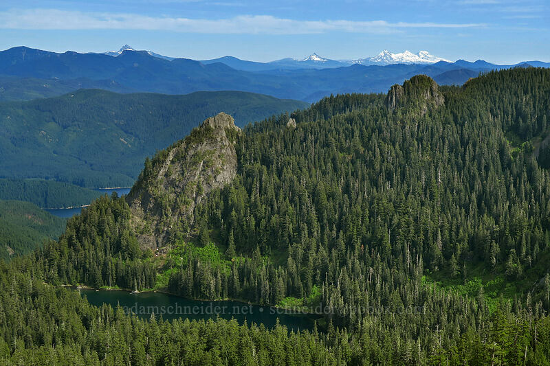 Elephant Rock, Tumble Rock, & Tumble Lake [Sardine Mountain, Willamette National Forest, Marion County, Oregon]