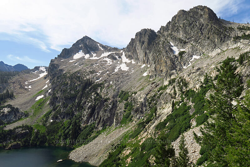 Alpine Peak & Alpine Lake [Iron Creek-Stanley Lake Trail, Sawtooth Wilderness, Custer County, Idaho]