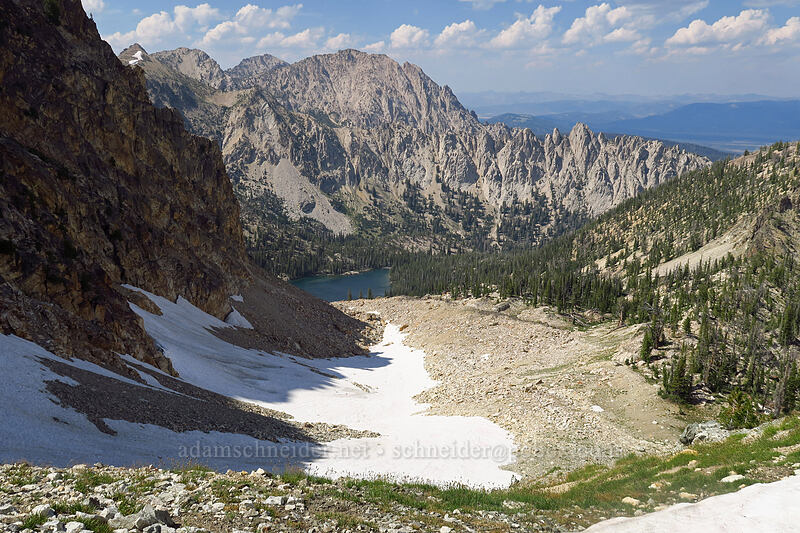 cirque above Alpine Lake [below Alpine Peak, Sawtooth Wilderness, Custer County, Idaho]