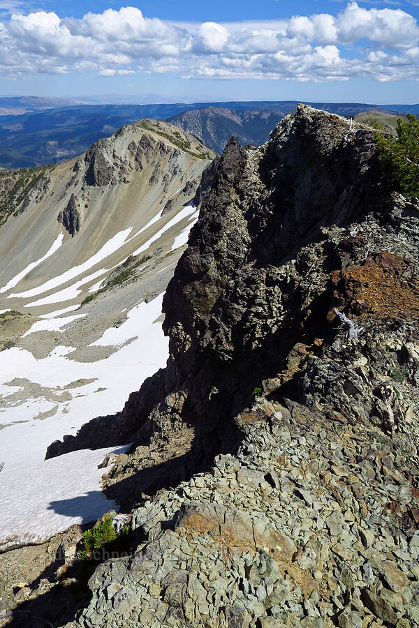 rugged cliffs on Mt. Aix's east ridge [Mt. Aix, William O. Douglas Wilderness, Yakima County, Washington]