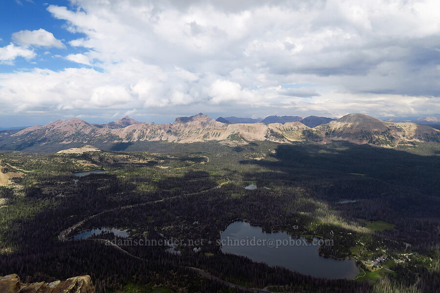 Kletting Peak, Hayden Peak, & Mt. Agassiz [Bald Mountain summit, Uinta-Wasatch-Cache National Forest, Duchesne County, Utah]