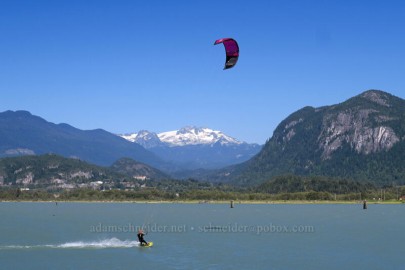 kiteboarder & Mamquam Mountain [The Spit, Squamish, British Columbia, Canada]
