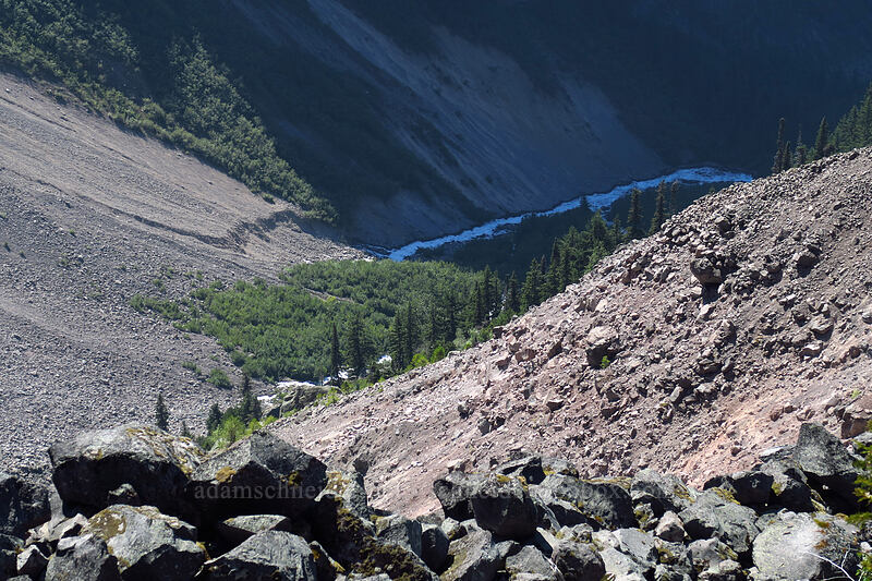 Rubble Creek's continuation [Barrier Viewpoint, Garibaldi Provincial Park, British Columbia, Canada]