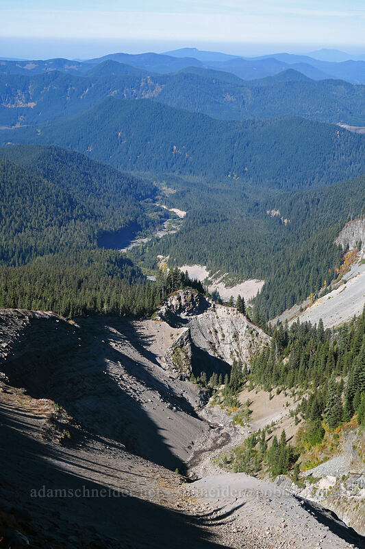 Sandy River Valley [Sandy River Canyon rim, Mt. Hood Wilderness, Clackamas County, Oregon]