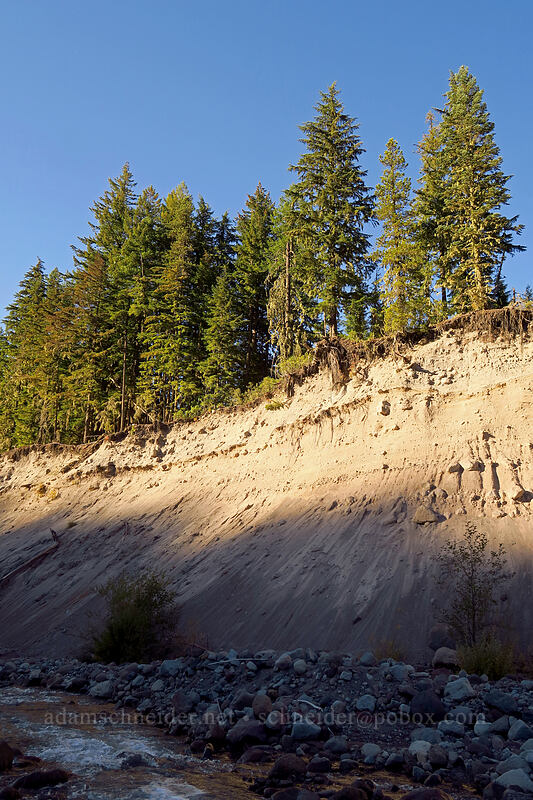 steep sandy banks [Sandy River channel, Mt. Hood Wilderness, Clackamas County, Oregon]