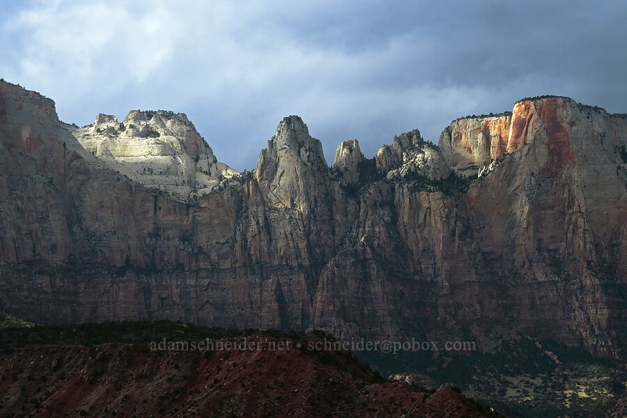 The Sundial & Towers of the Virgins [Watchman Trail, Zion National Park, Washington County, Utah]