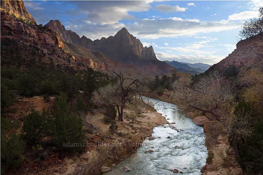 The Watchman & Virgin River [Canyon Junction, Zion National Park, Washington County, Utah]