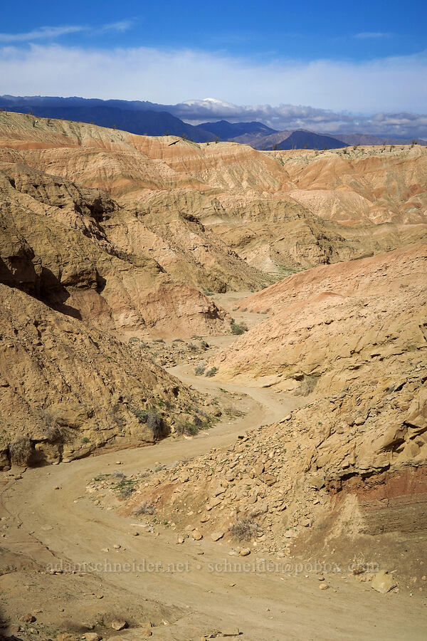 tilted rock layers [Borrego Mountain Wash, Anza-Borrego Desert State Park, San Diego County, California]