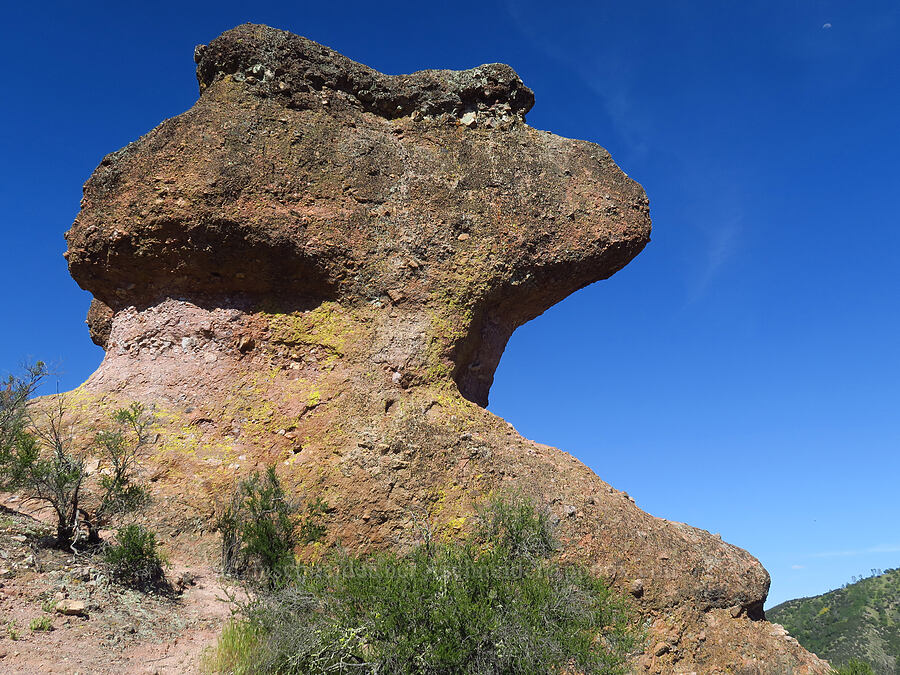 Woodstock-shaped rock [High Peaks Trail, Pinnacles National Park, San Benito County, California]