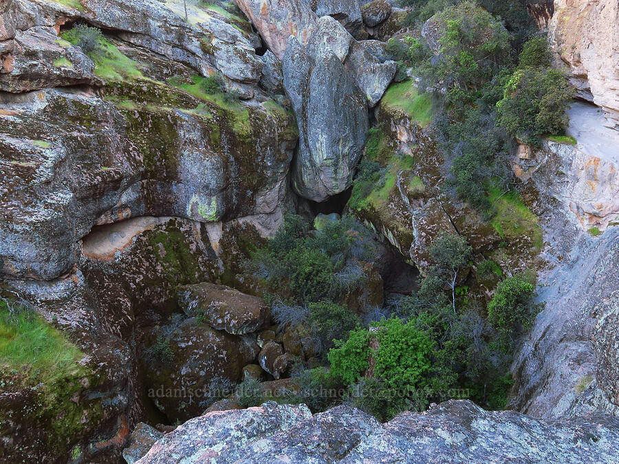 lower end of Bear Gulch Caves [Moses Spring Trail, Pinnacles National Park, San Benito County, California]