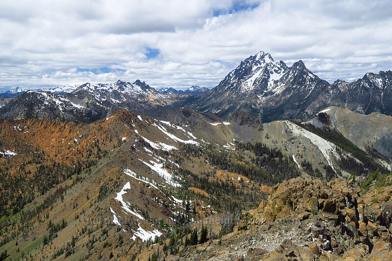 Ingalls Peak & Mount Stuart [summit of Earl Peak, Wenatchee National Forest, Kittitas County, Washington]