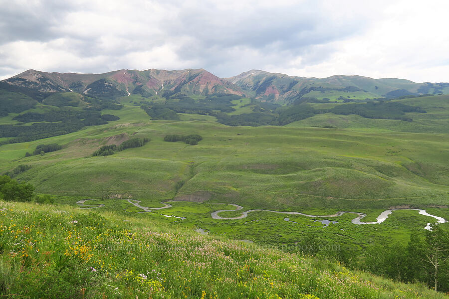 East River Valley & White Rock Mountain [Gothic Road, Gunnison National Forest, Gunnison County, Colorado]
