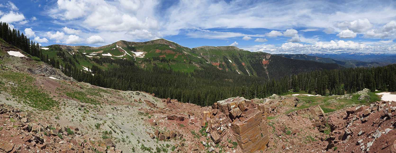 La Plata Mountains panorama [northwest of Kennebec Pass, San Juan National Forest, La Plata County, Colorado]