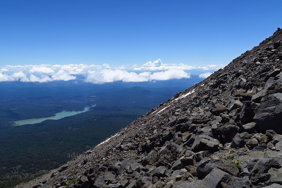 the angle of a stratovolcano [Mt. McLoughlin Trail, Sky Lakes Wilderness,  County, Oregon]