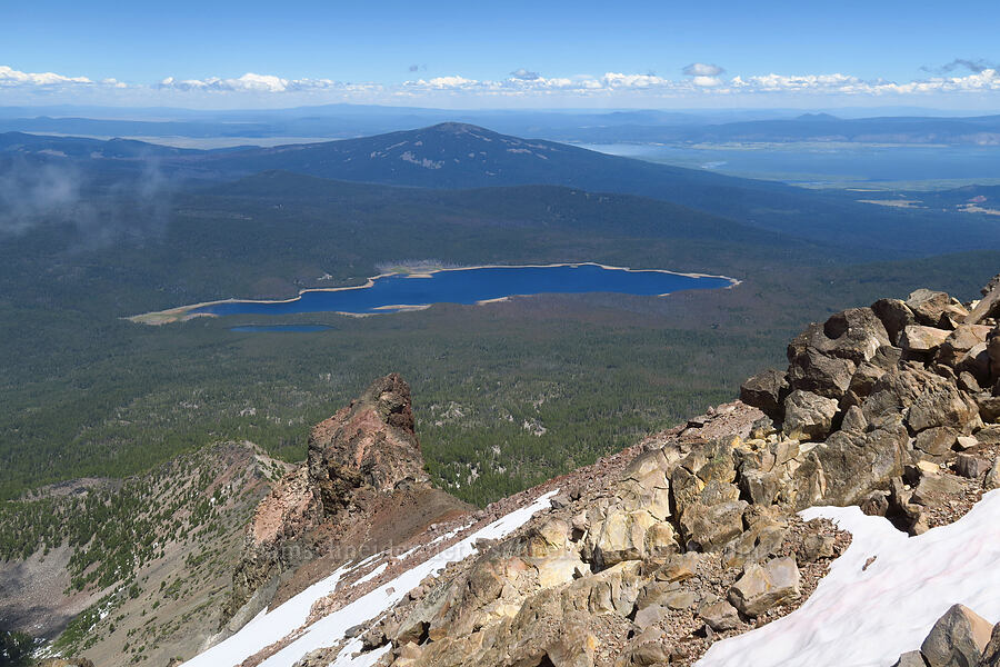 Fourmile Lake & Pelican Butte [Mt. McLoughlin summit, Sky Lakes Wilderness,  County, Oregon]