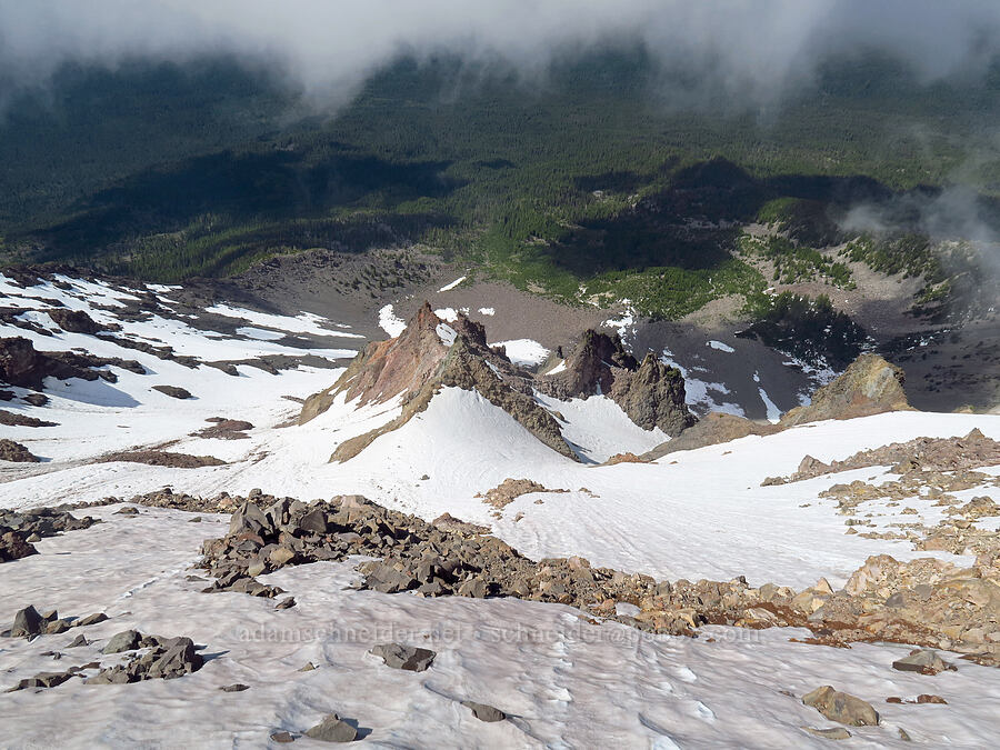 eroded crater [Mt. McLoughlin summit, Sky Lakes Wilderness,  County, Oregon]