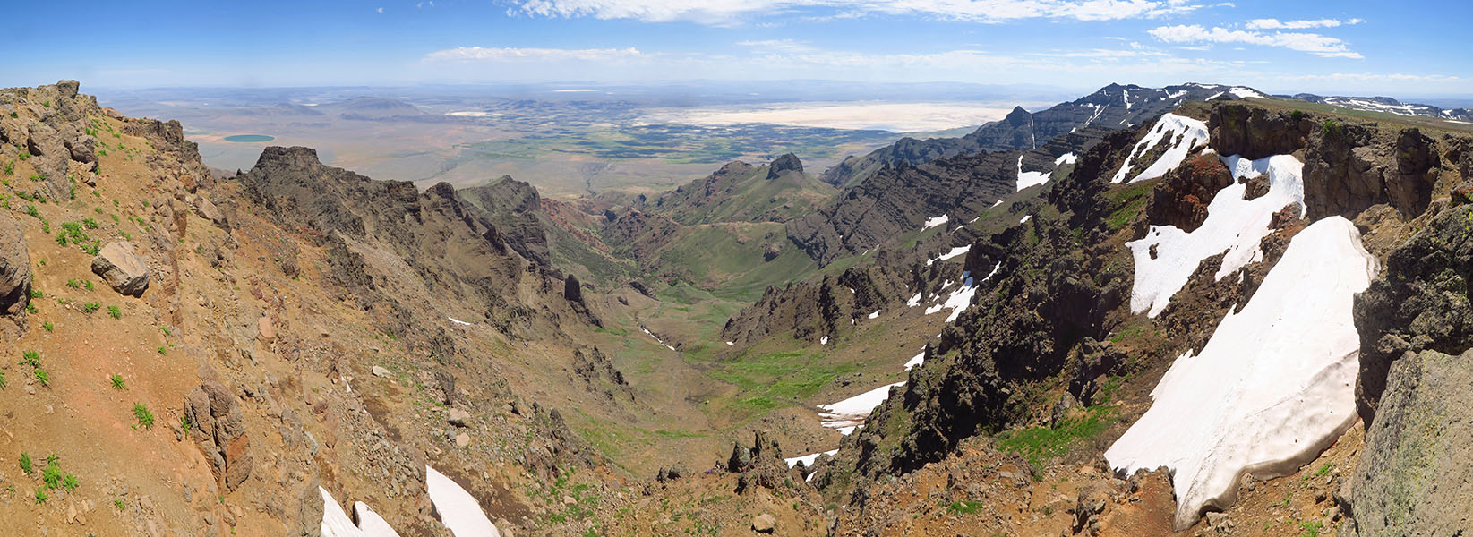 Cottonwood Creek panorama [East Rim Viewpoint, Steens Mountain, Harney County, Oregon]