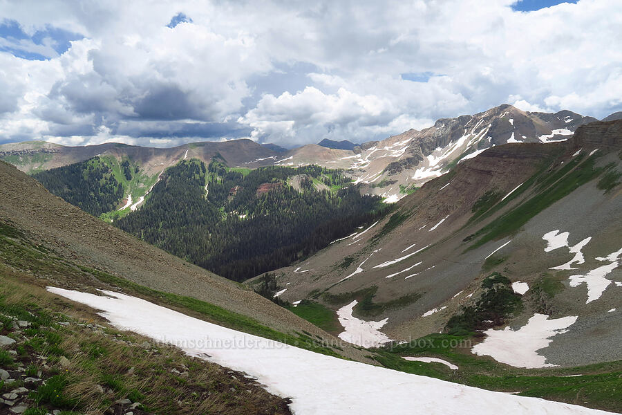 Bear Creek Valley [Sharkstooth Pass, San Juan National Forest, Montezuma County, Colorado]