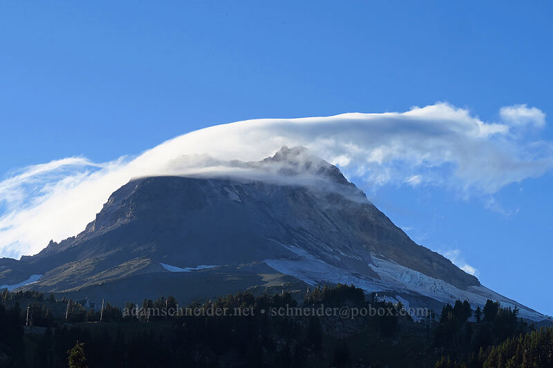 clouds streaming off of Mt. Hood [Mt. Hood Meadows, Mt. Hood National Forest, Hood River County, Oregon]