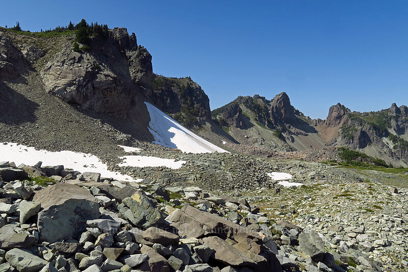 basin below Knapsack Pass [Knapsack Pass Trail, Mount Rainier National Park, Pierce County, Washington]