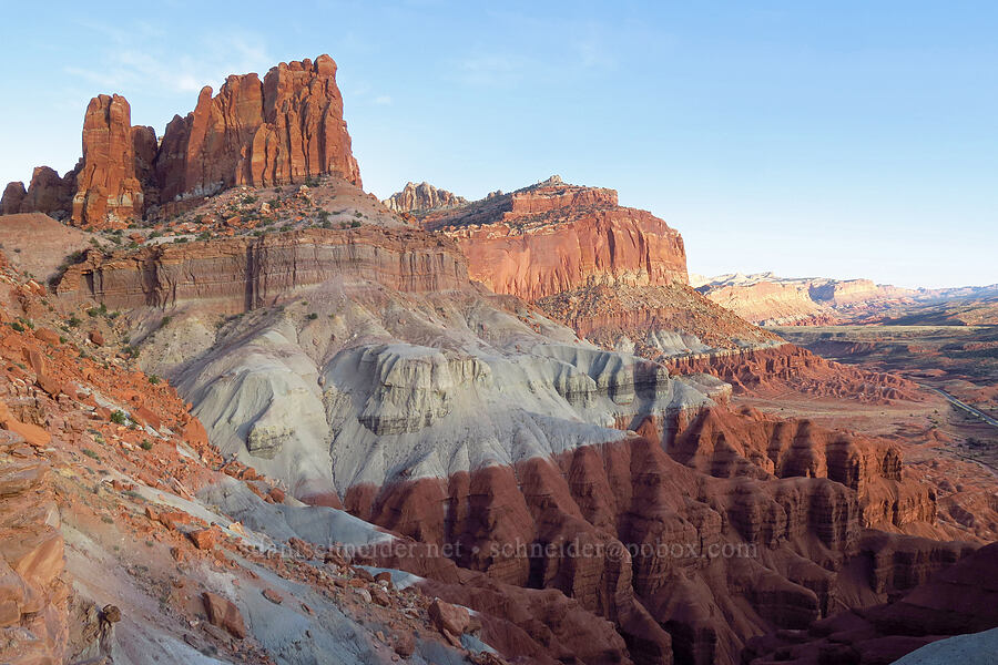 sandstone cliffs [Chimney Rock Loop Trail, Capitol Reef National Park, Wayne County, Utah]