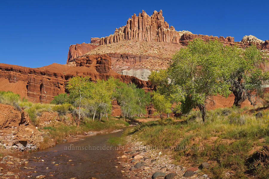 The Castle & Sulphur Creek [Utah SR-24, Capitol Reef National Park, Wayne County, Utah]