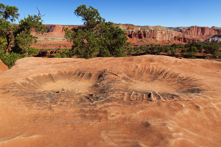 erosion basins? [Goosenecks Overlook, Capitol Reef National Park, Wayne County, Utah]