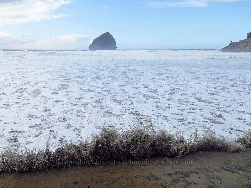 high surf eating the beach [Kiwanda Beach, Pacific City, Tillamook County, Oregon]