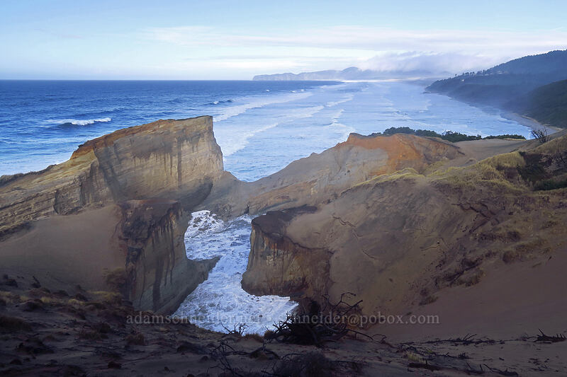 sea cliffs behind Cape Kiwanda [Cape Kiwanda State Natural Area, Pacific City, Tillamook County, Oregon]