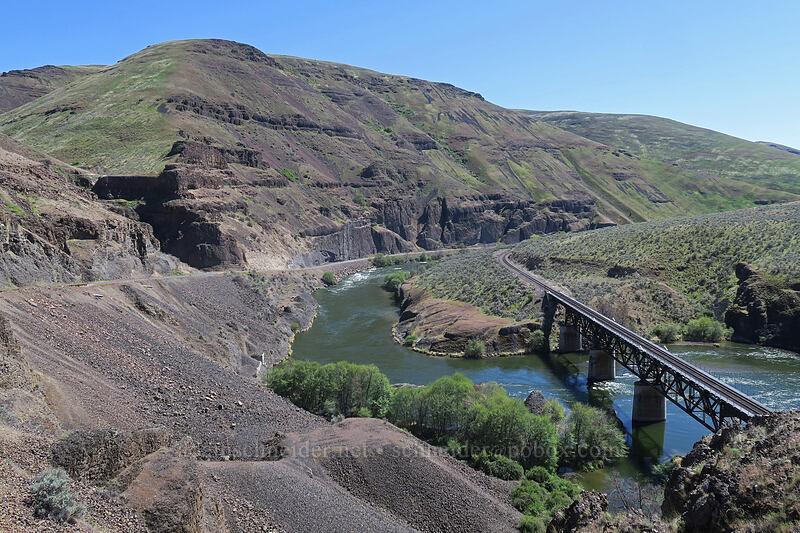 rail bridge over the Deschutes River [Deschutes River Access Road, Sherman County, Oregon]