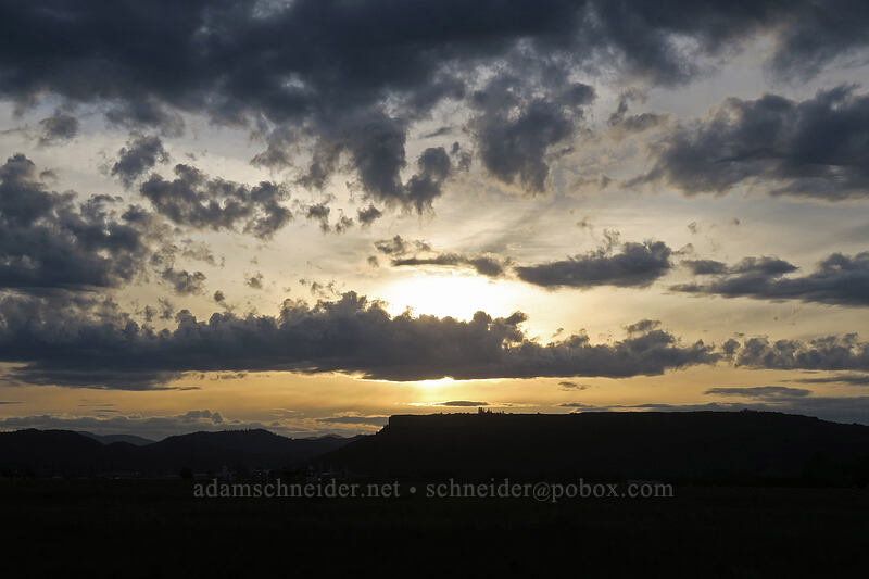 sunset over Lower Table Rock [Agate Desert Preserve, Jackson County, Oregon]