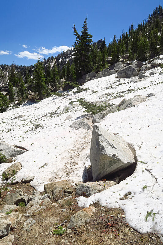 snow on the trail [Elkhorn Crest Trail, Wallowa-Whitman National Forest, Baker County, Oregon]
