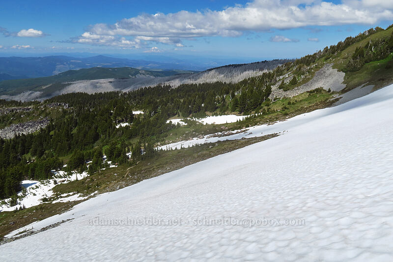 snowfields & the Dollar Lake Fire [above McNeil Point, Mt. Hood Wilderness, Hood River County, Oregon]