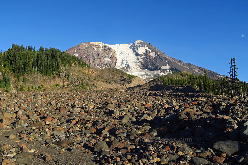 Mount Adams & Adams Creek's debris field [Pacific Crest Trail, Mt. Adams Wilderness, Skamania County, Washington]