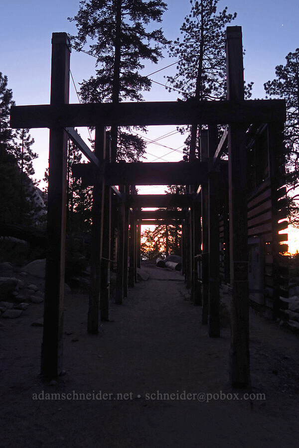 Whitney Portal Trailhead trellises [Whitney Portal, Inyo National Forest, Inyo County, California]