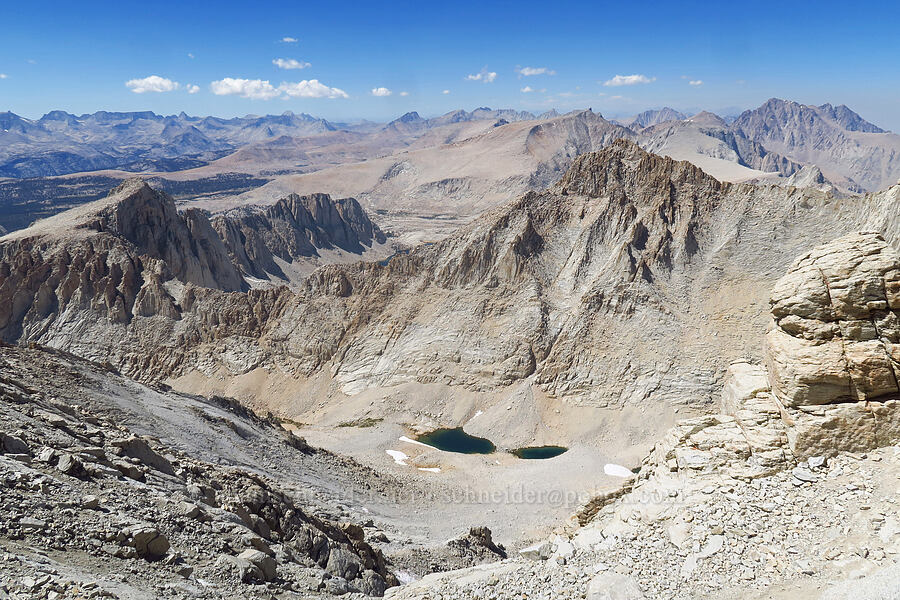 view to the northwest from The Notch [Mount Whitney Mountaineer's Route, Sequoia National Park, Tulare County, California]