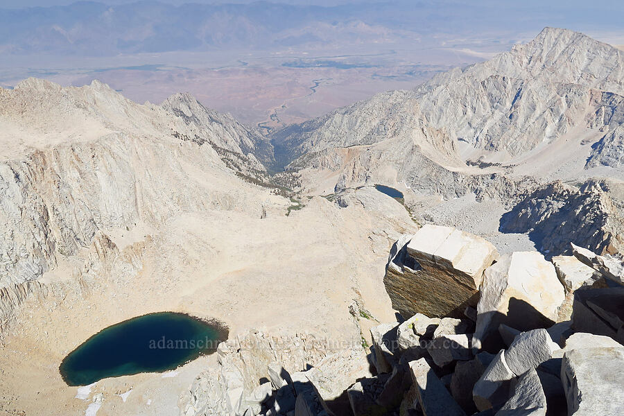 view down the Mountaineer's Route [Mount Whitney summit, Sequoia National Park, Inyo County, California]