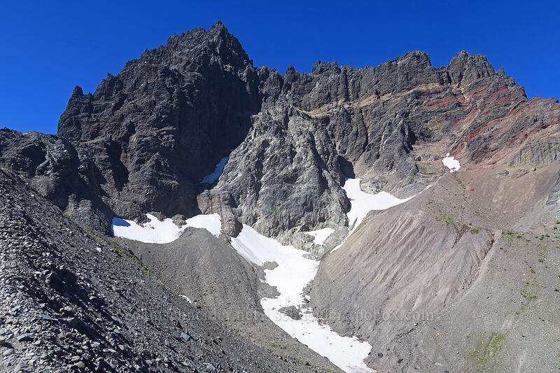 Three-Fingered Jack's summit [above Canyon Creek Meadows, Mt. Jefferson Wilderness, Jefferson County, Oregon]