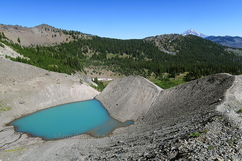moraine lake & Mt. Jefferson [above Canyon Creek Meadows, Mt. Jefferson Wilderness, Jefferson County, Oregon]