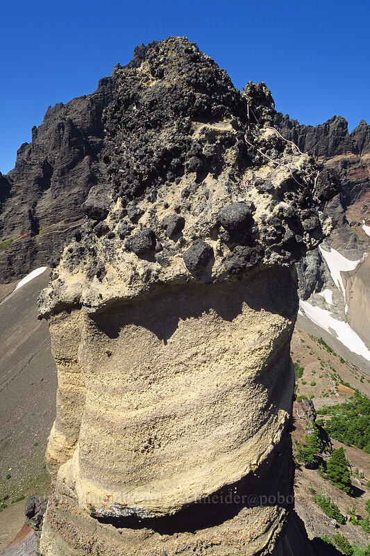 big hoodoo & Three-Fingered Jack's summit [Three-Fingered Jack's east ridge, Mt. Jefferson Wilderness, Jefferson County, Oregon]