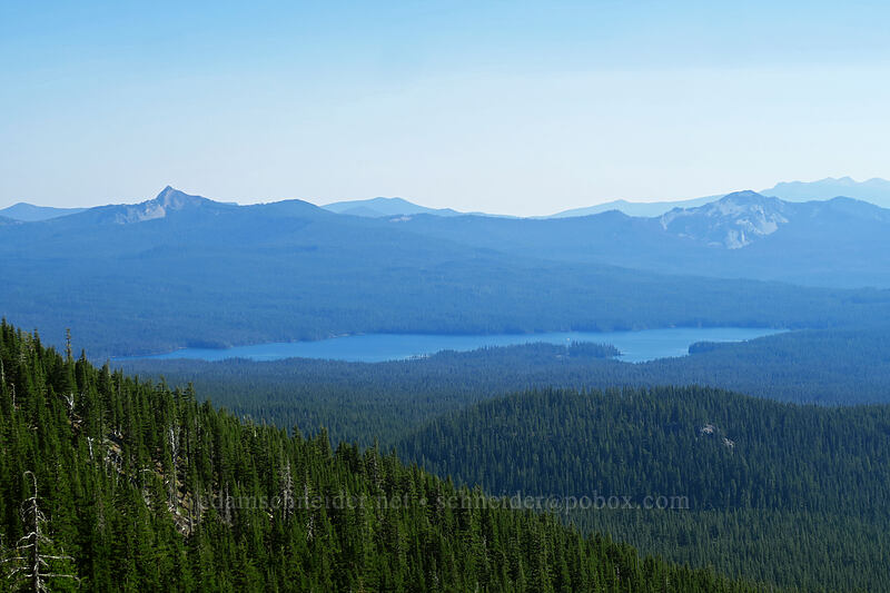Cowhorn Mountain, Sawtooth Peak, & Summit Lake [Diamond Peak's southwest ridge, Diamond Peak Wilderness, Lane County, Oregon]