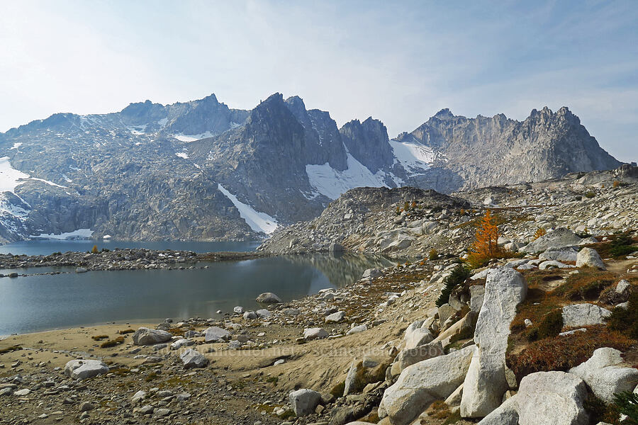 Lake Reginleif, Isolation Lake, Witches' Tower, & Dragontail Peak [Upper Enchantment Basin, Alpine Lakes Wilderness, Chelan County, Washington]